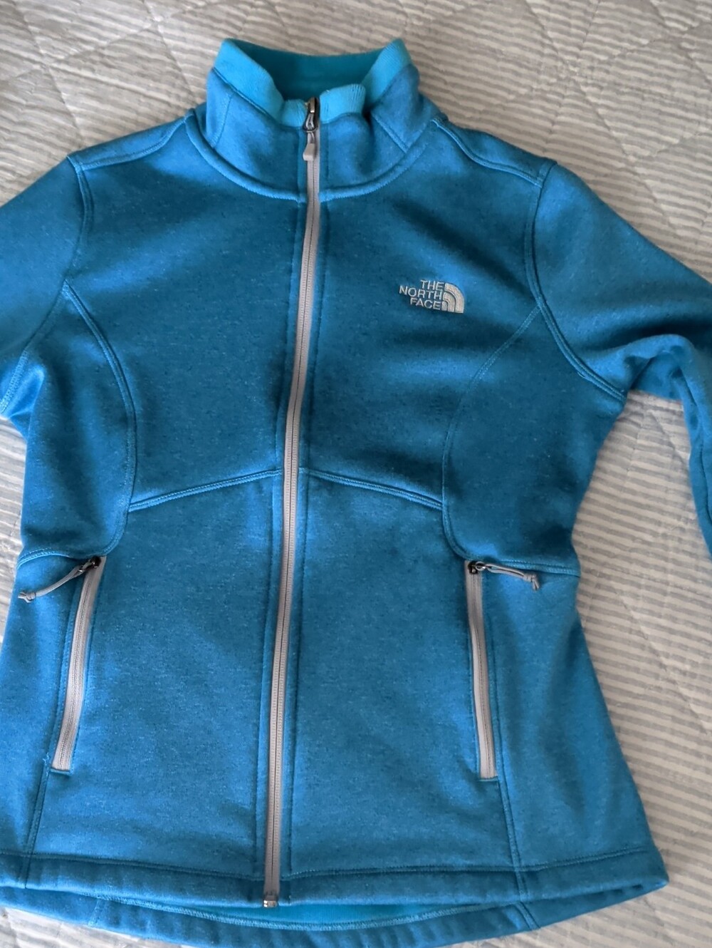 New- The North Face Teal Blue Full-Zip Fleece Jacket